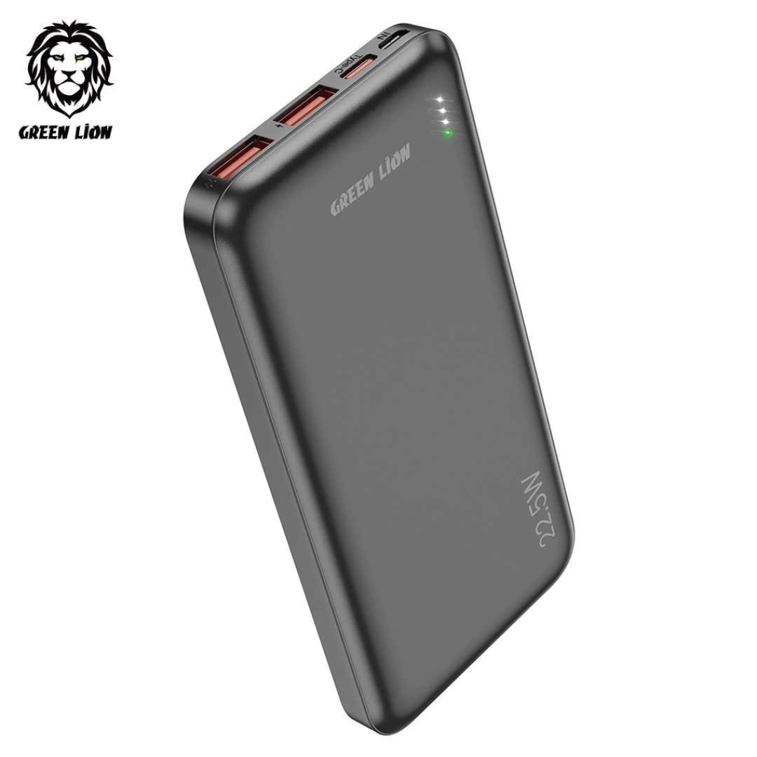 Green Lion PowerPack Fast Charge Power Bank 10000mAh PD 20W QC3.0 22.5W tashqi akkumulyatori