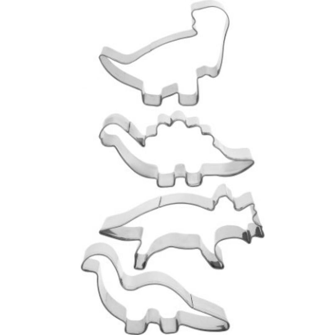 Формочки для печенья MARMITON Динозаврики 8-10 см, 4 шт, нержавеющая сталь 17062