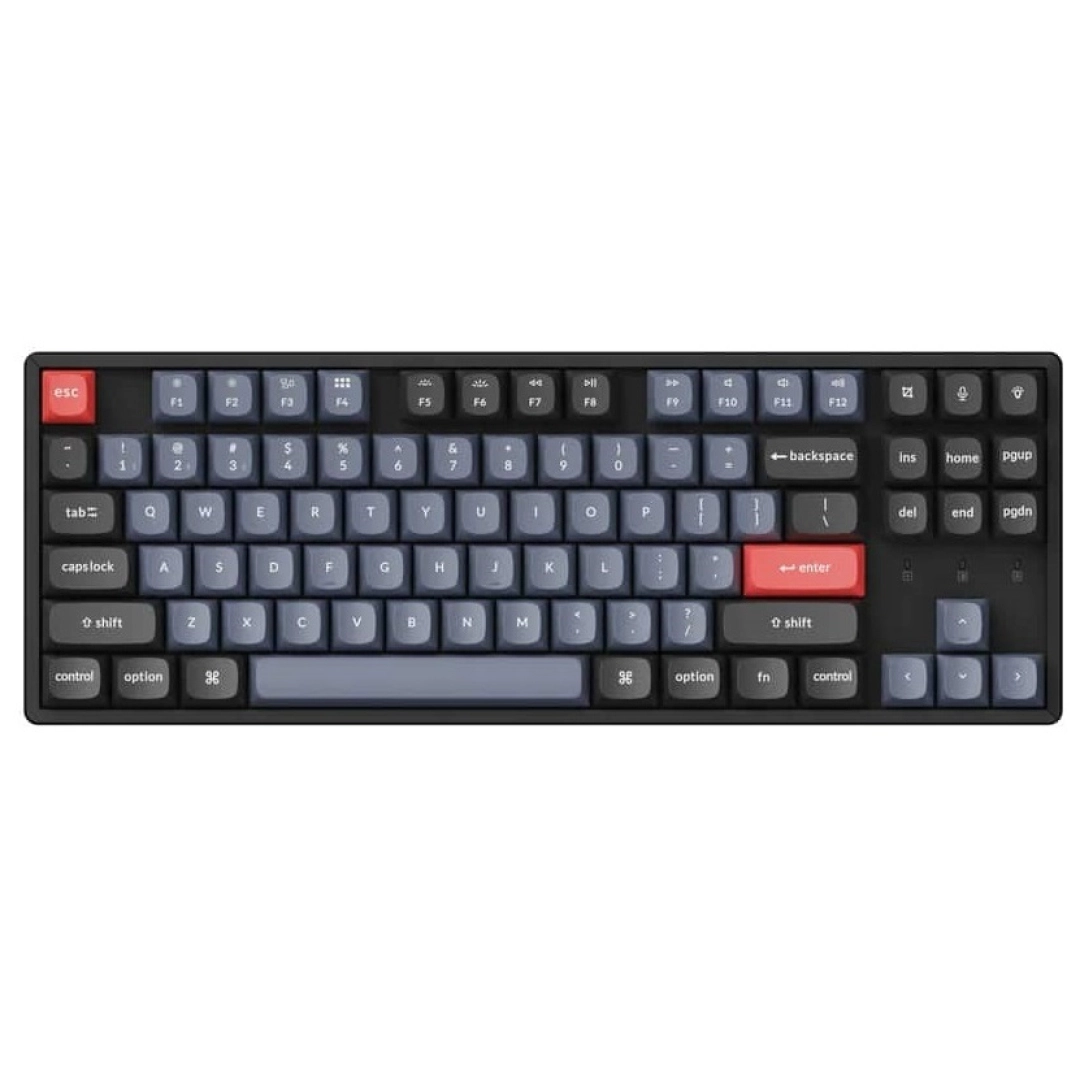 Клавиатура Keychron K8 87Key, Gateron G Pro Blue, Hot-Swap, Aluminum Frame, BT/USB-A, EN/UKR, RGB, Черный