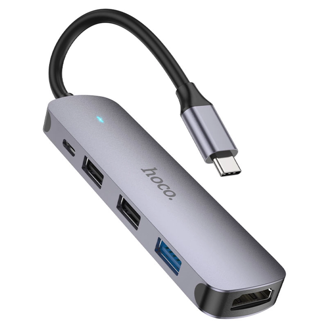 Hoco HB27 Type-C HDTV + USB3.0 + USB2.0*2 + PD HUB adapteri