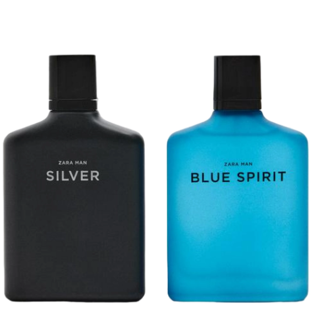 Zara Silver 100ml & Zara Blue Spirit 100ml - erkaklar uchun xushbo'ylangan suv