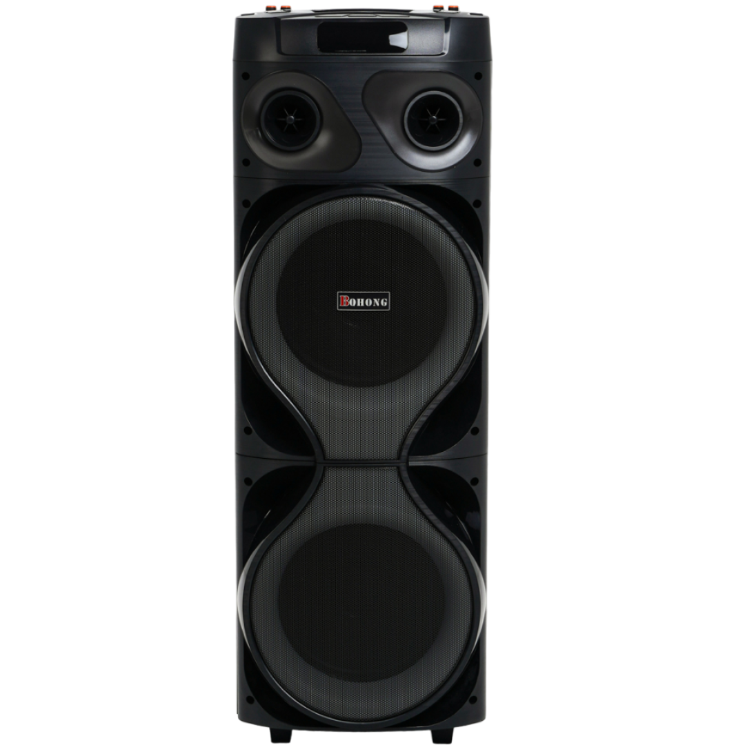 Subwoofer BQHONG MT1226 qora portativ kolonkasi + mikrofon