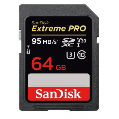 SanDisk Extreme Pro SDXC UHS Class 10 V30 95MB/s 64GB xotira kartasi