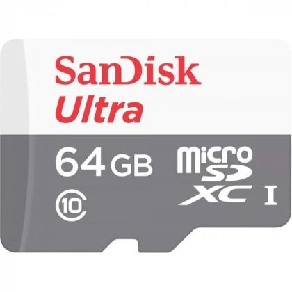 SanDisk Ultra microSDHC Class 10 UHS-I 80MB/s 64GB + SD adapter xotira kartasi