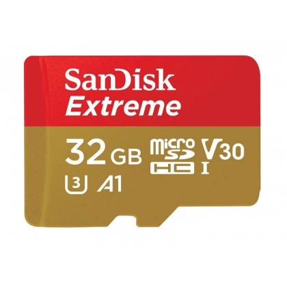 SanDisk Extreme microSDHC Class 10 UHS Class 3 V30 A1 100MB/s 32GB xotira kartasi