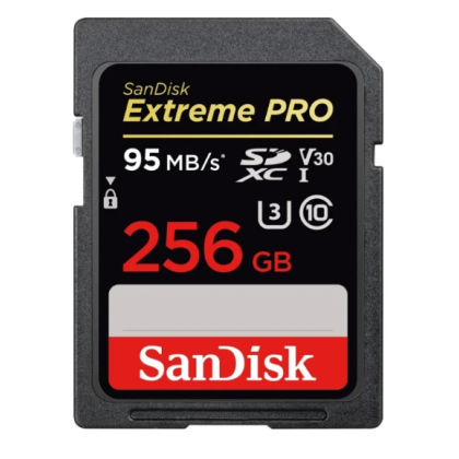 SanDisk Extreme Pro SDXC UHS Class 10 V30 95MB/s 256GB xotira kartasi