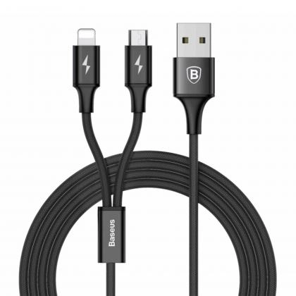 Baseus Micro USB+Type-C 3A 1,2 m CAMT-ASU01 kabeli