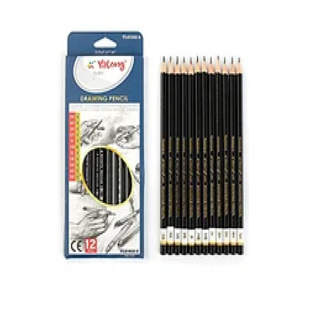 Oddiy qora grafit qalamlar to'plami Yalong YL83022-1 (12 dona)