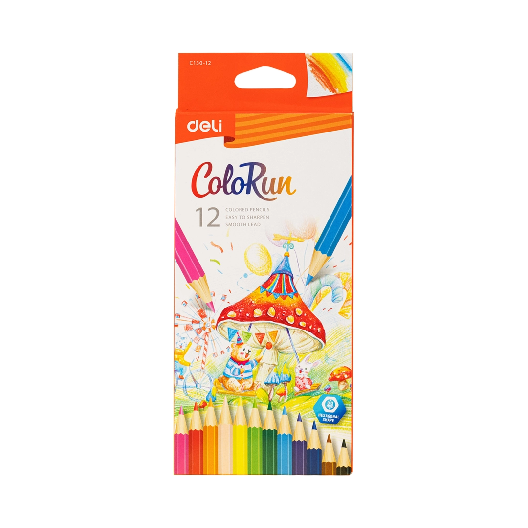 Deli Colorun C130-12 rangli qalamlar to'plami (12 ta rang)