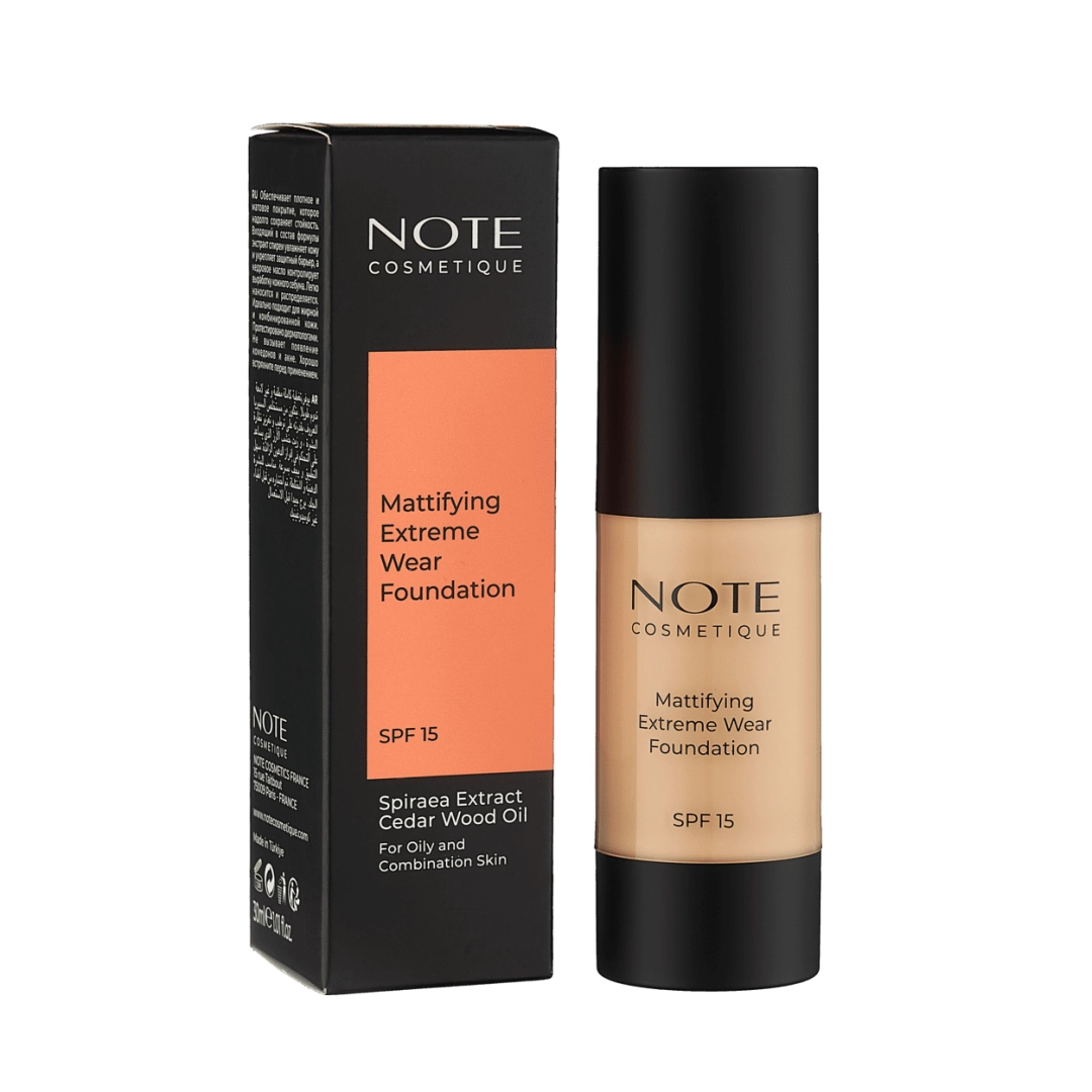 Tonal kremi NOTE MATTIFYING EXTREME WEAR FOUNDATION 02 SPF15 (30 ml)