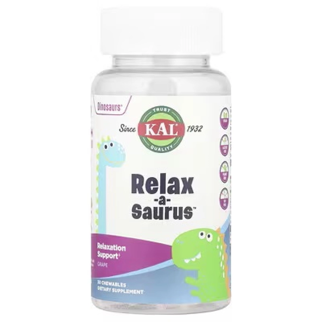 KAL, Dinosaurs®, Relax-a-Saurus™, uzum, 30 chaynashli tabletka (60221)