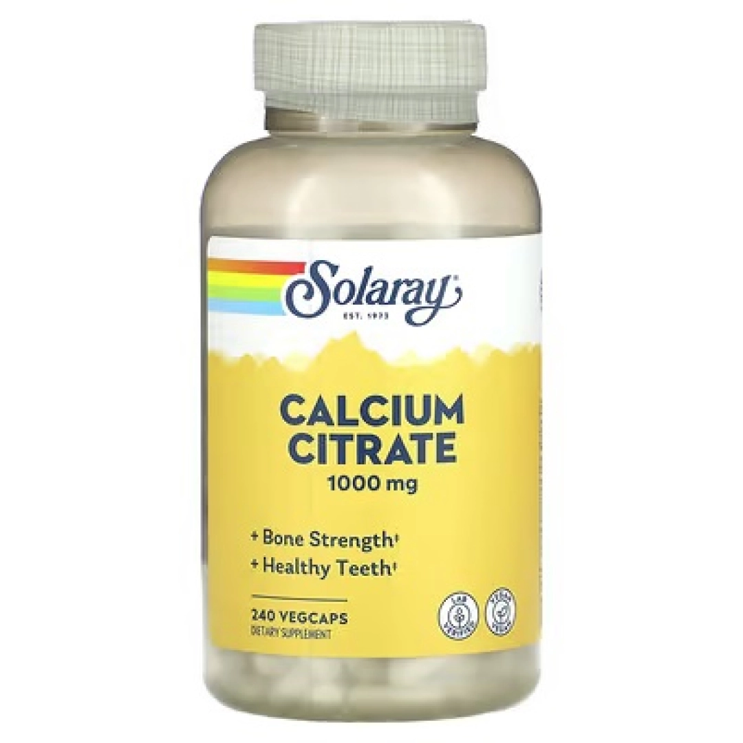 Solaray, Sitrati Kalsiy, 1000 mg, 240 o‘simlik kapsulalari (45852)