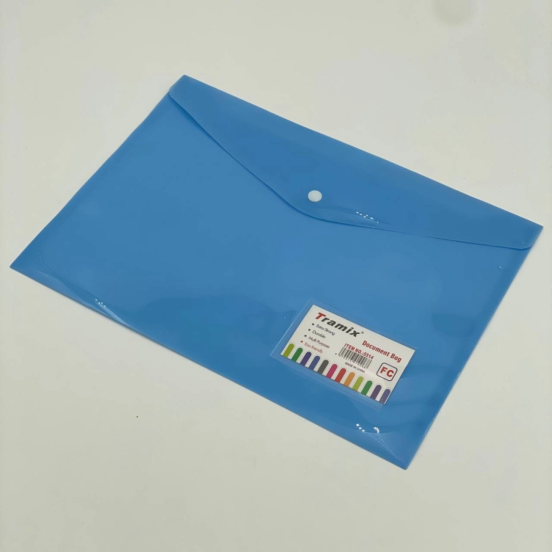 Tramix 5514 A4 papka-konvert, ko‘k, tugmali