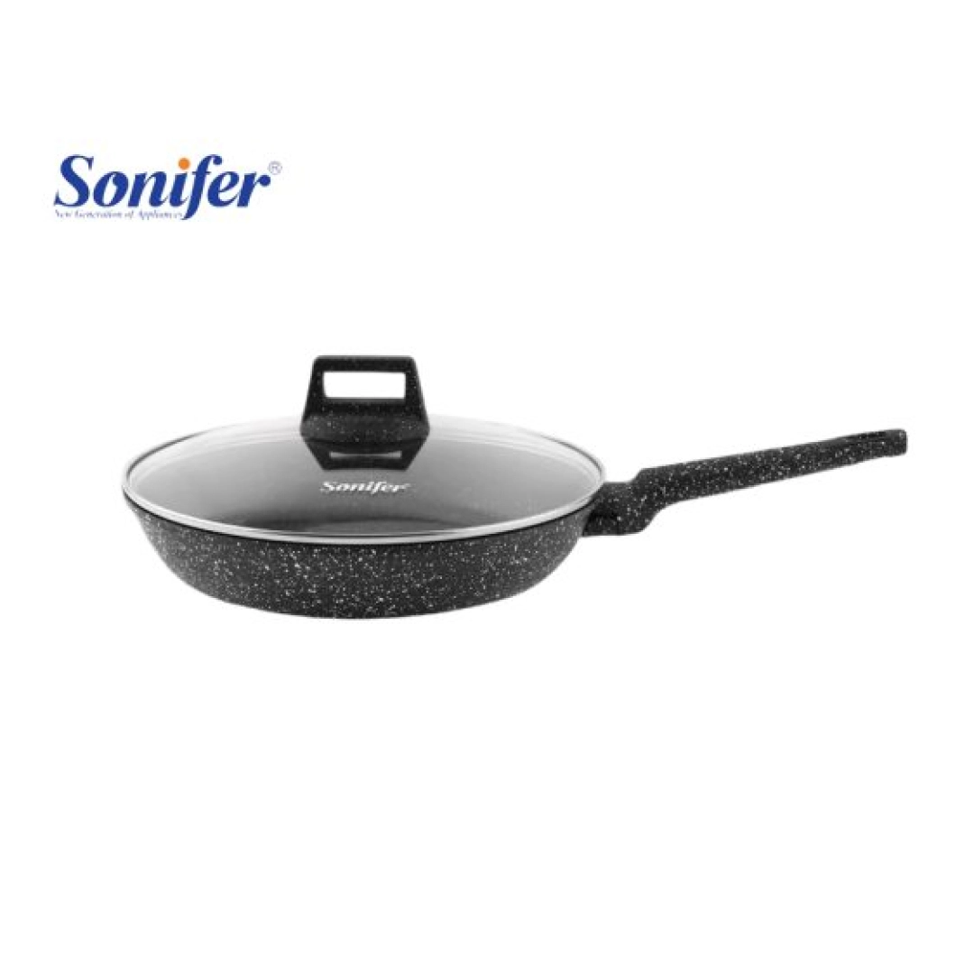 Sonifer SF-1130-28 Black shisha qopqog'i va yopishmaydigan qoplamali 28 sm Sonifier qaynoqga bardoshli granit Pan
