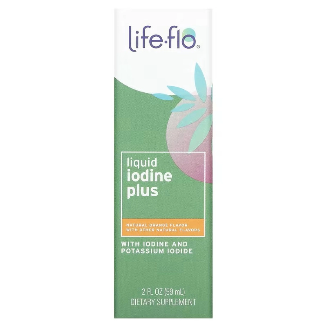 Life-flo, suyuq yod plyus, tabiiy apelsin ta’mi, 150 mkg, 59 ml (28221)