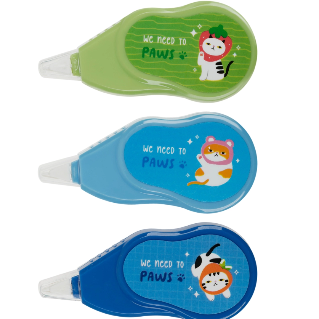 MESHU Relax cat tuzatish lentalari, 5 mm x 3 m, displey qutida, turli xil ranglarda