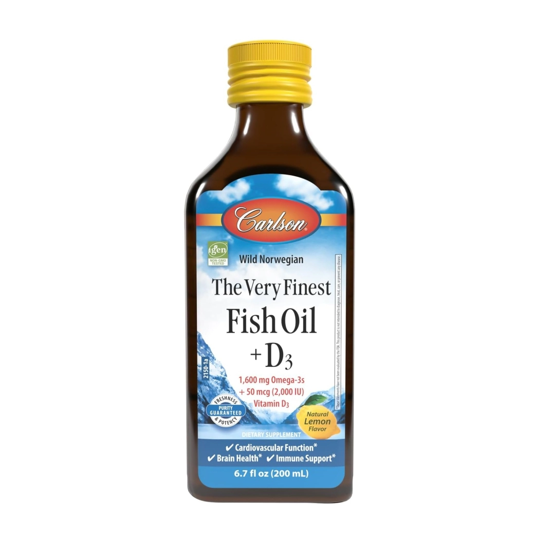 Carlson – Baliq yog‘i + D3, 1600 mg Omega-3, limon, 200 ml (21500)