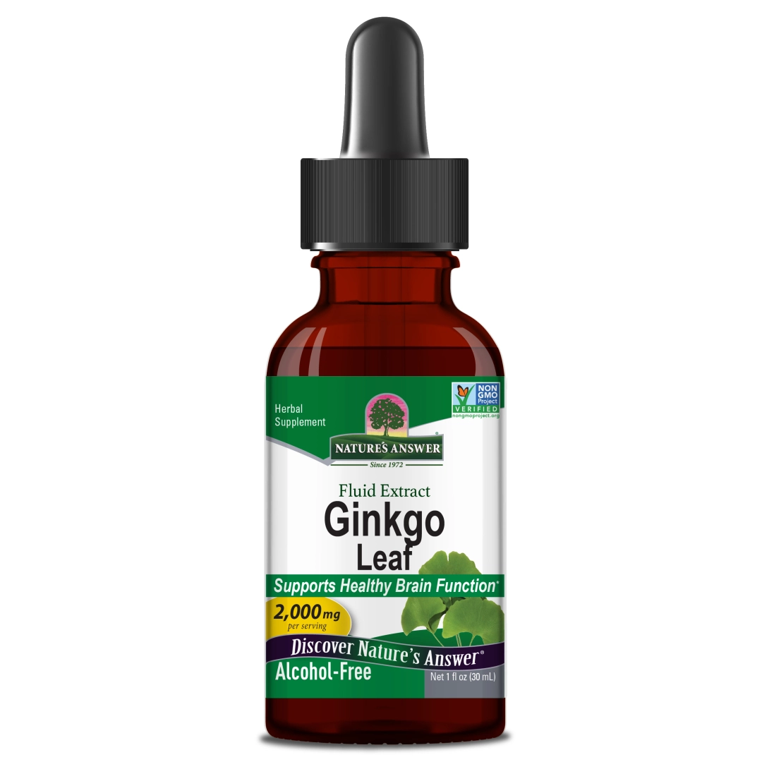 Nature's Answer Ginkgo Biloba suyuq ekstrakti, 1 untsiya, spirtsiz (00620)