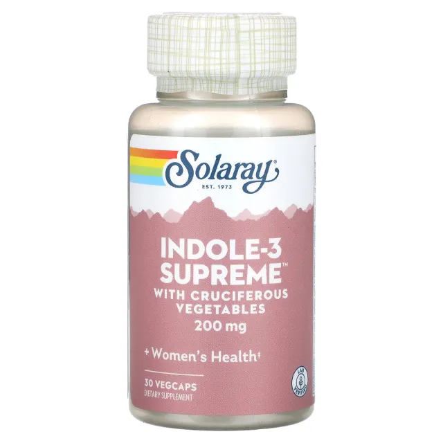 Solaray Indol-3-karbinol,Indole-3 Supreme, 200 mg, 30 vegeterian kapsula (10709)
