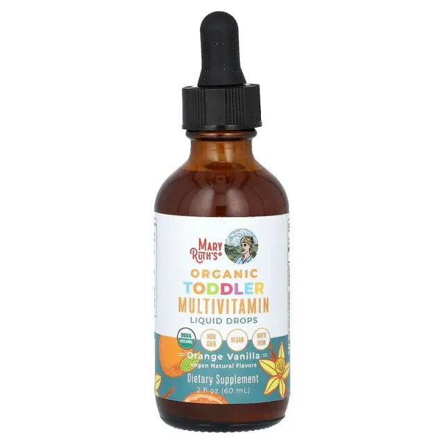 MaryRuth’s Toddler Multivitamin, bolalar uchun temirli organik tomchilar, apelsin-vanil ta’mli, 60 ml (62095)