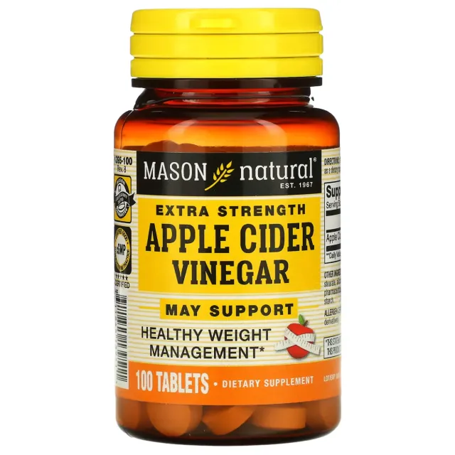 Mason Natural, Kuchaytirilgan olma sirkasi, 100 ta tabletka (13951)