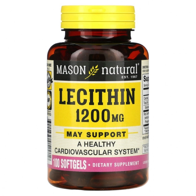 Mason Natural, letsitin, 1200 mg, 100 kapsula (05291)