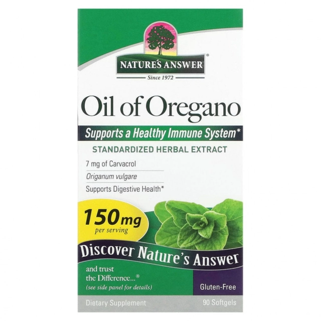 Nature's Answer, oregano yog‘i, 150 mg, 90 ta yumshoq kapsula (16308)
