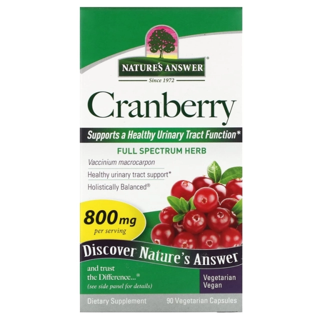 Nature's Answer, klyukva, 90 vegetarian kapsula (1 kapsulada 400 mg) (16158)