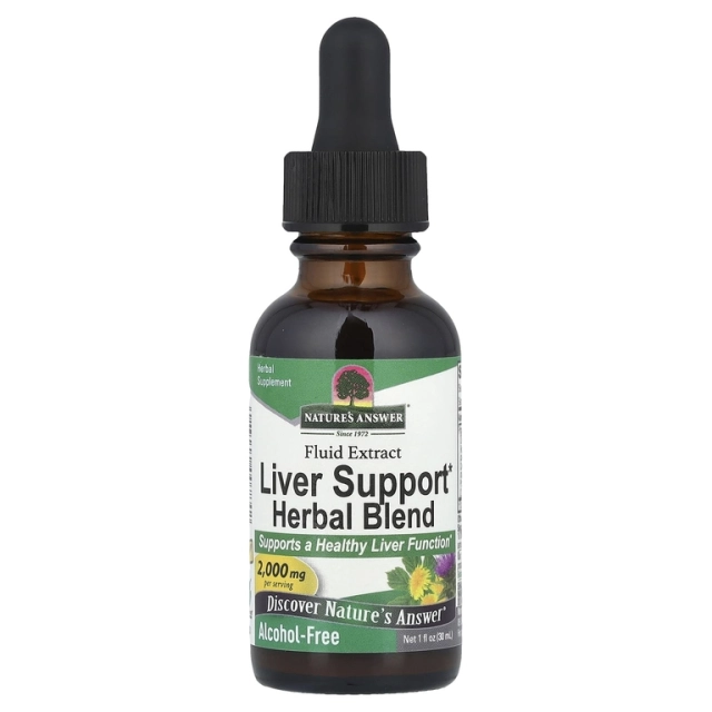 Nature’s Answer Jigarni qo‘llab-quvvatlovchi o‘simlik aralashmasi, spirtsiz suyuq ekstrakt, 30 ml (00784)