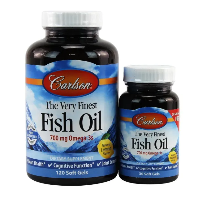 ​​​​​​​Carlson The Very Finest Fish Oil, 700 mg, 120 + 30 kapsula, limon ta’mida (01634)