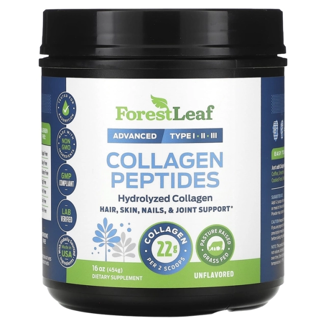 Forest Leaf, ta’msiz kollagen peptidlari, 454 g (16 unsiya) (87576)