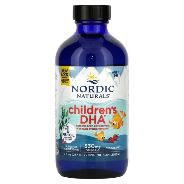 Nordic Naturals, DHA, Strawberry Flavor, 530 mg, 237 ml (8 fl oz) (02723)