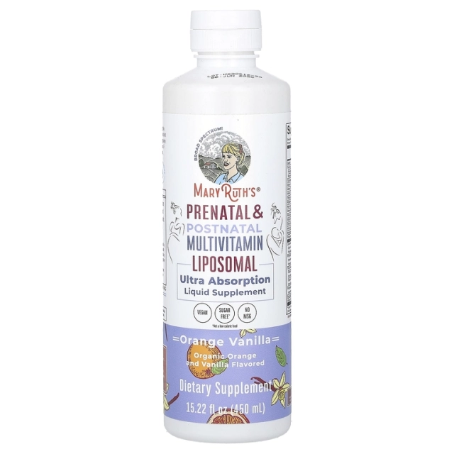MaryRuth's Homiladorlik va tug‘ruqdan keyingi liposomal multivitamin kompleksi, apelsin va vanil, 450 ml (39279)