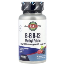 KAL, Vitamin B-6, Vitamin B-12 metilfolat, mevali aralash, 60 mikrotabletka (29151) ▷ ASAXIYdan xarid qilish: narxlar, xususiyatlar, izohlar