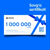 1 000 000 so'mlik sovg'a sertifikati ▷ ASAXIYdan xarid qilish: narxlar, xususiyatlar, izohlar