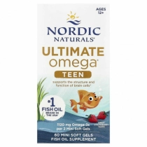 Nordic Naturals Ultimate Omega 2X Teen Омега-3 для подростков, 60 капсул, клубника (06110) ▷ купить в ASAXIY: цены, характеристики, отзывы