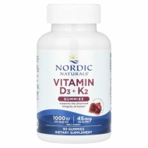 Nordic Naturals Vitamin D3 + K2 Gummies (гранат, 60 жевательных конфет) (31160) ▷ купить в ASAXIY: цены, характеристики, отзывы