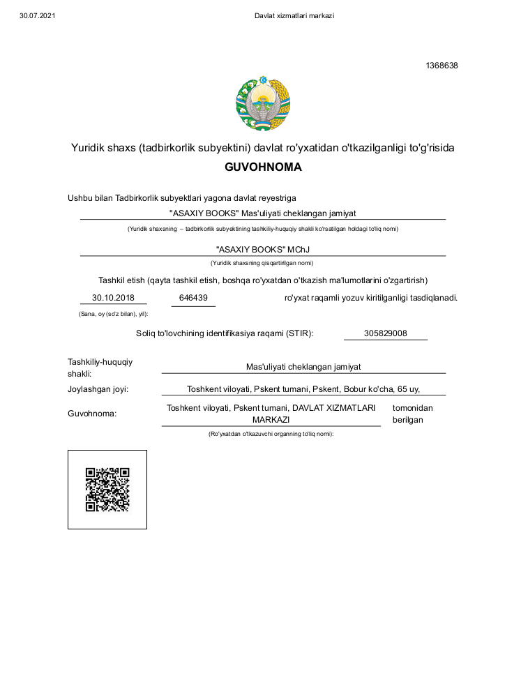 Kompaniya guvohnomasi